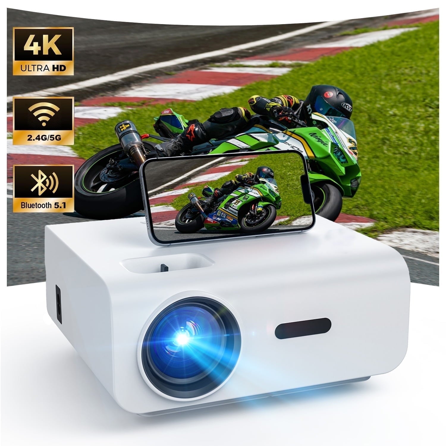 F2 Mini Portable Projector - Full HD 1080p Home Theater