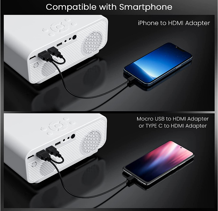 F2 Mini Portable Projector - Full HD 1080p Home Theater