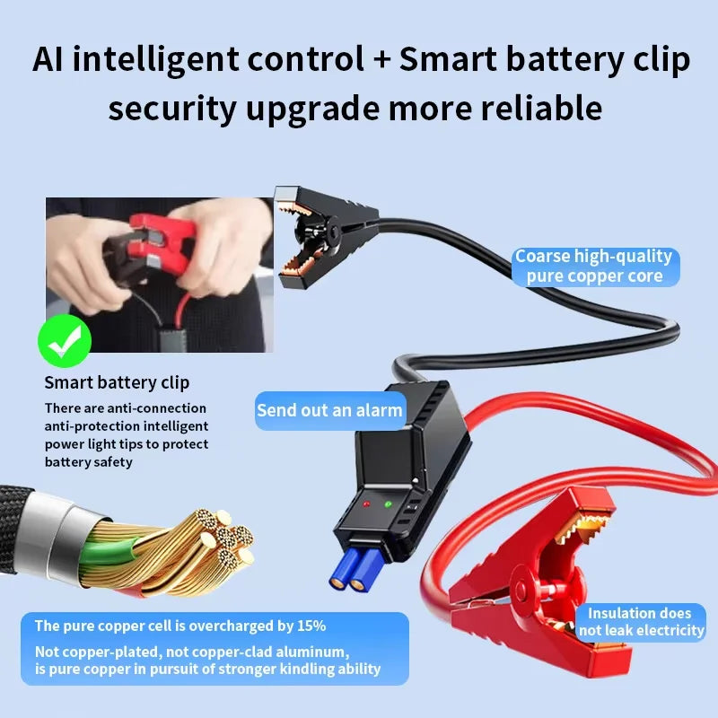 JN-015D Car Jump Starter 1000A Peak – Portable Battery Booster for Cars & Trucks