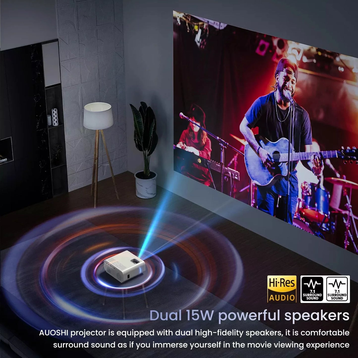 F2 Mini Portable Projector - Full HD 1080p Home Theater