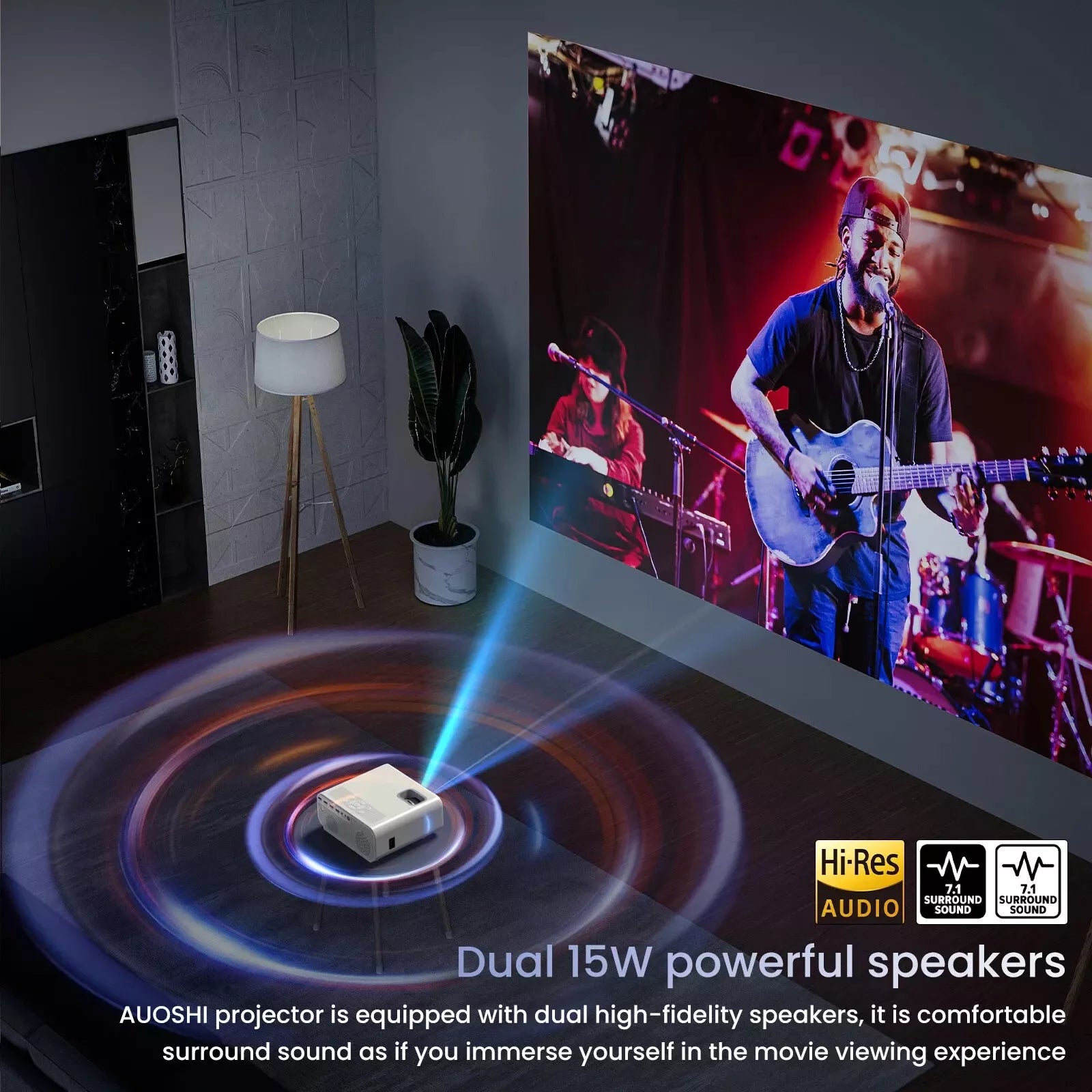 F2 Mini Portable Projector - Full HD 1080p Home Theater